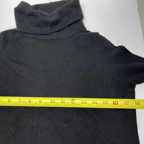 Cynthia Rowley Cashmere Turtleneck Sweater Medium Black Capsule Boho round Hem - Picture 6 of 10